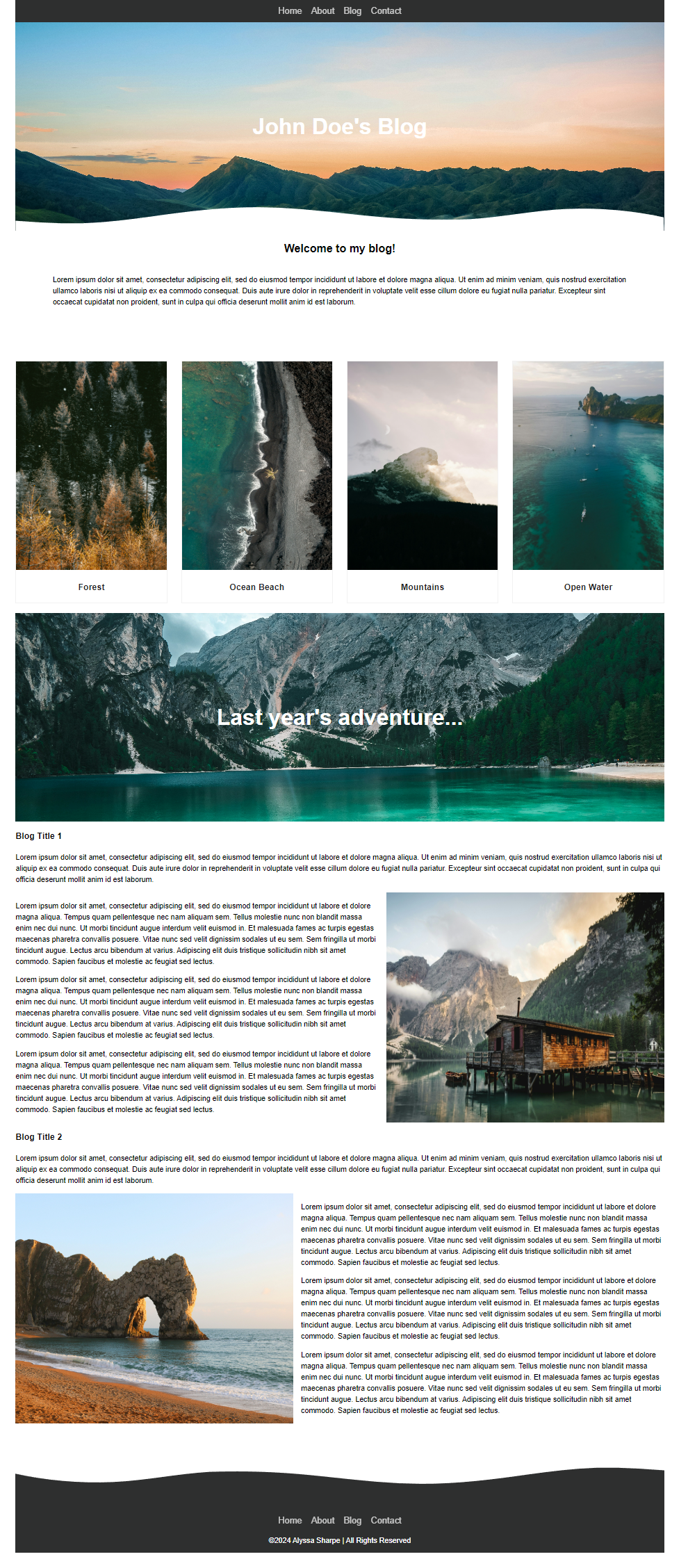 Example of a blog template